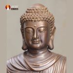 Tượng Phật Thích Ca tọa Thiền thờ trong Chùa hoặc tại gia, đồng vàng để mộc 1