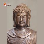 Tượng Phật Thích Ca tọa Thiền thờ trong Chùa hoặc tại gia, đồng vàng để mộc 1