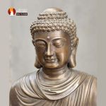 Tượng Phật Thích Ca tọa Thiền thờ trong Chùa hoặc tại gia, đồng vàng để mộc 2