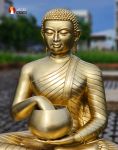 Tượng Thánh tăng Sivali ngồi thờ trong Chùa, đồng vàng, đúc công nghệ cao