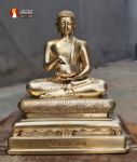 Tượng Thánh tăng Sivali ngồi thờ tại gia đình, đồng vàng để mộc